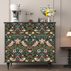 Floralplus Peel and Stick Wallpaper Vintage Bird Strawberry Botanical Boho Floral Removable Self Adhesive Wall Decor for Bedroom Living Room Bathroom Nursery