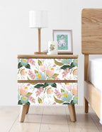 Floralplus Peel and Stick Wallpaper Pastel Floral Pink Mint Green Boho Removable Wall Mural for Bedroom Living Room Home Decor
