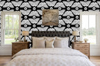 Floralplus Black and White Butterfly Bloom Removable Wallpaper