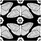 Floralplus Black and White Butterfly Bloom Removable Wallpaper
