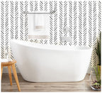 Floralplus Peel and Stick Wallpaper Black Gray Brush Stripe Herringbone Boho Watercolor Removable Self Adhesive Wall Mural for Bathroom Bedroom Living Room