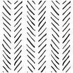 Floralplus Peel and Stick Wallpaper Black Gray Brush Stripe Herringbone Boho Watercolor Removable Self Adhesive Wall Mural for Bathroom Bedroom Living Room