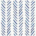 Floralplus Peel and Stick Wallpaper Blue Brush Stripe Herringbone Boho Watercolor Removable Self Adhesive Wall Mural for Bathroom Bedroom Living Room