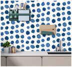 Floralplus Peel and Stick Wallpaper Blue Watercolor Polka Dot Spot Pattern Modern Removable Self Adhesive Wall Mural for Bathroom Nursery Kids Room
