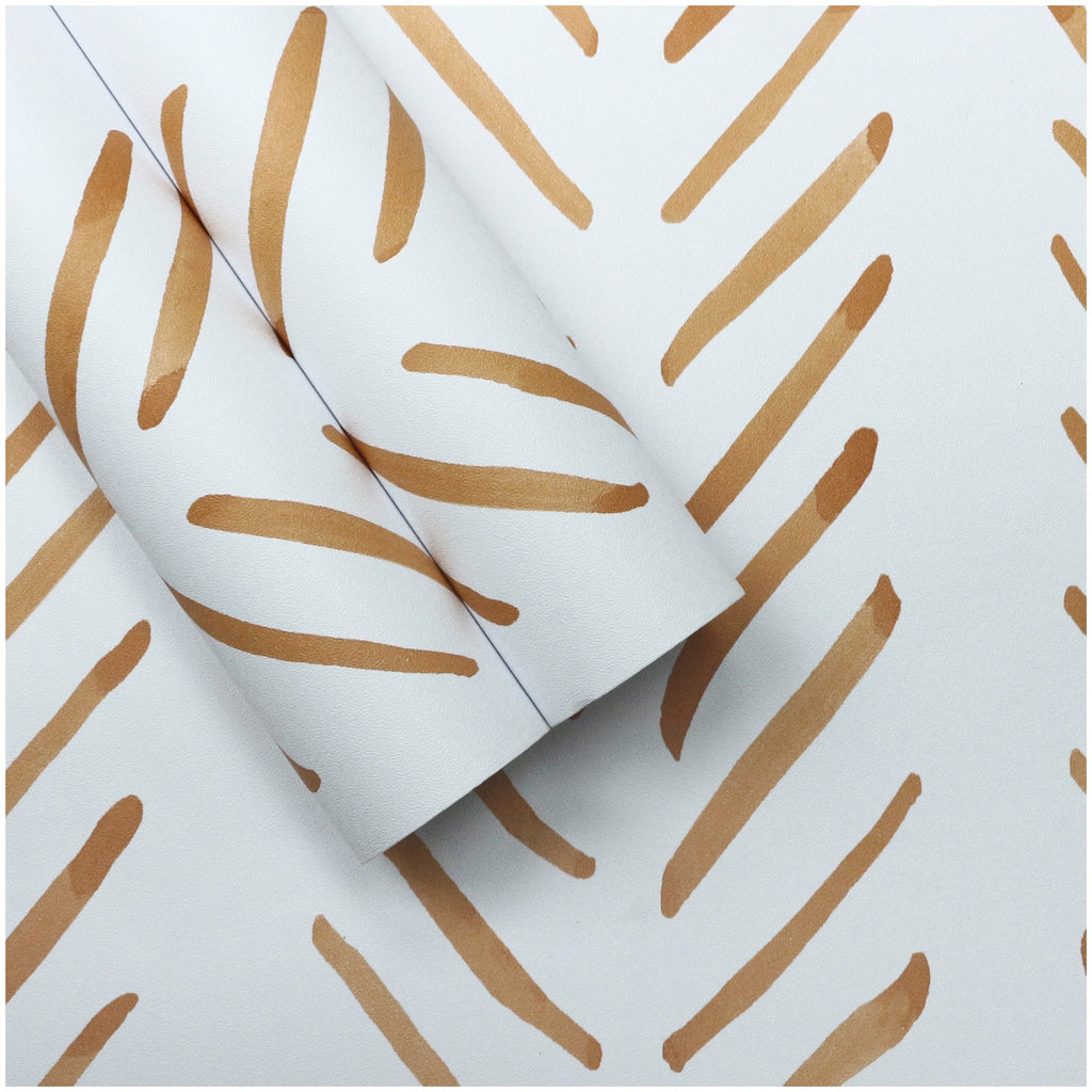 Floralplus Peel and Stick Wallpaper Boho Terracotta Herringbone Removable Self Adhesive Wall Mural for Bathroom Bedroom Nursery Renter Friendly