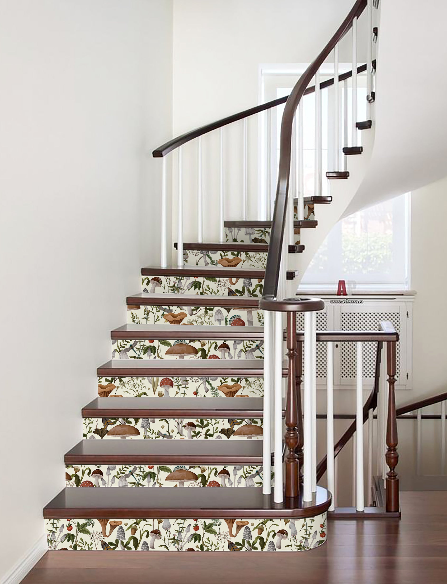 Floralplus Peel and Stick Wallpaper Light Mushroom Forest Botanical Cottagecore Cream Beige Removable Self Adhesive Wall Mural for Bedroom Living Room Nursery