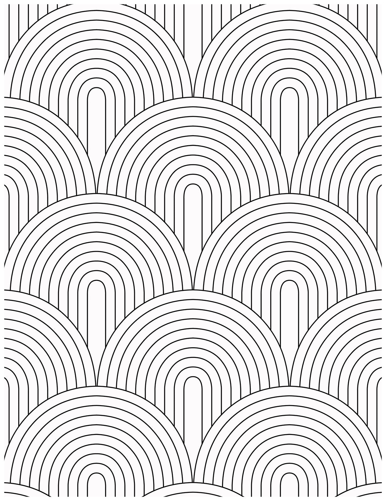 Floralplus Peel and Stick Wallpaper Modern Rainbow Arch Line Art Neutral Gray Black Geometric Removable Self Adhesive Wall Mural for Bathroom Bedroom Nursery