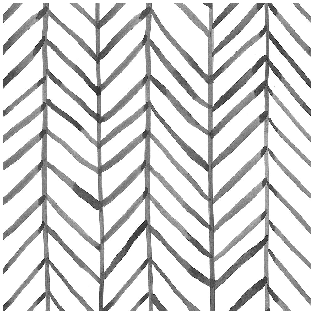 Floralplus Peel and Stick Wallpaper Neutral Gray Herringbone Chevron Watercolor Modern Removable Self Adhesive Wall Mural for Bathroom Bedroom Living Room