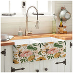 Floralplus Peel and Stick Wallpaper Watercolor Floral Cream Background Pink Mustard Green Botanical Boho Removable Self Adhesive Wall Mural for Bedroom Living Room Nursery