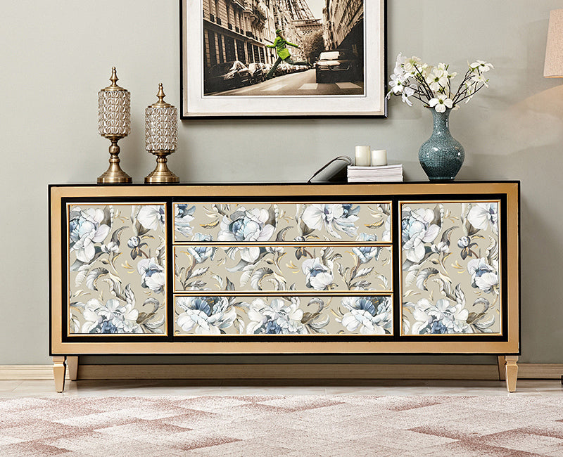 Floralplus Wallpaper Peel and Stick Beige Peony Floral Vintage Watercolor Botanical Wall Decor Bedroom Bathroom Removable Mural