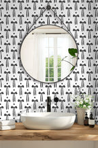 Floralplus Wallpaper Peel and Stick Black Bow Ribbon Aesthetic Girly Bedroom Vanity Nursery Removable Self Adhesive Wall Decor Mural