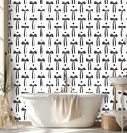 Floralplus Wallpaper Peel and Stick Black Bow Ribbon Aesthetic Girly Bedroom Vanity Nursery Removable Self Adhesive Wall Decor Mural
