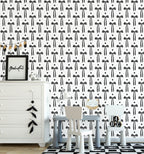 Floralplus Wallpaper Peel and Stick Black Bow Ribbon Aesthetic Girly Bedroom Vanity Nursery Removable Self Adhesive Wall Decor Mural
