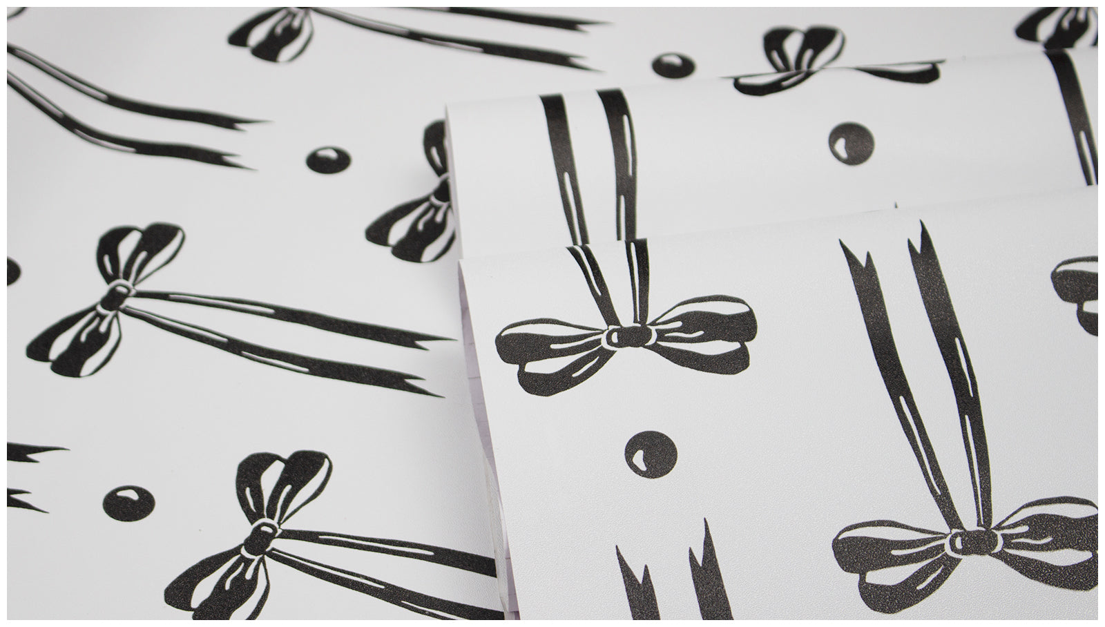 Floralplus Wallpaper Peel and Stick Black Bow Ribbon Aesthetic Girly Bedroom Vanity Nursery Removable Self Adhesive Wall Decor Mural
