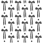 Floralplus Wallpaper Peel and Stick Black Bow Ribbon Aesthetic Girly Bedroom Vanity Nursery Removable Self Adhesive Wall Decor Mural
