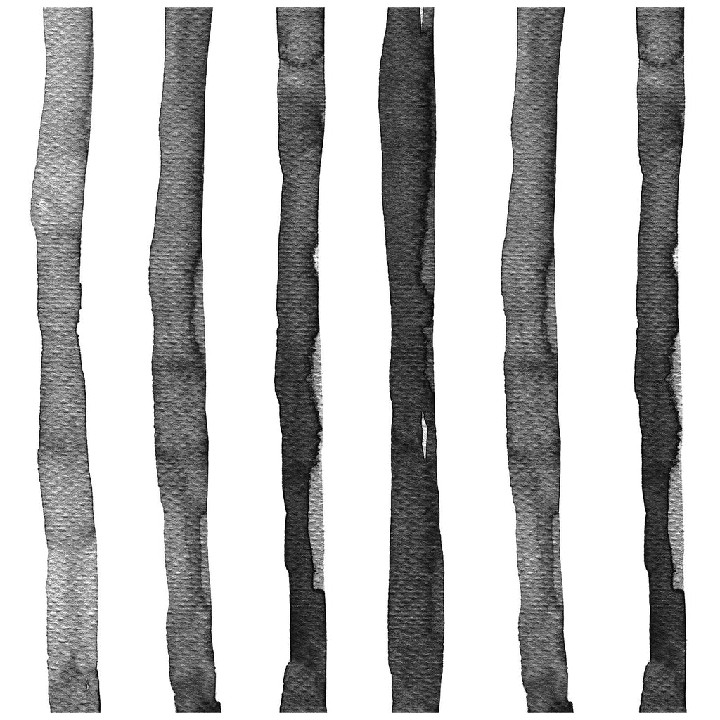 Floralplus Wallpaper Peel and Stick Black White Watercolor Stripe Modern Minimalist Wall Decor Bathroom Bedroom Nursery Removable Mural