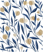 Floralplus Wallpaper Peel and Stick Blue Botanical Floral Wall Decor Modern Watercolor Flower Removable Wallpaper Self Adhesive Wall Mural for Bedroom Living Room Bathroom