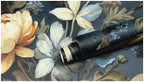 Floralplus Wallpaper Peel and Stick Blue Gold Vintage Floral Dark Botanical Wall Decor Removable Self Adhesive Wall Mural for Bedroom Living Room Bathroom Accent Walls