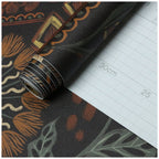 Floralplus Wallpaper Peel and Stick Floral Boho Dark Brown Green Retro Wall Decor Living Room Bedroom Removable Mural