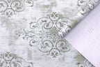 Floralplus Wallpaper Peel and Stick Gray White Damask Vintage Baroque Textured Neutral Wall Decor Living Room Bedroom Bathroom Kitchen Removable Mural