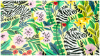 Floralplus Wallpaper Peel and Stick Jungle Zebra Floral Yellow Green Safari Wall Decor Nursery Kids Room Bathroom Removable Mural