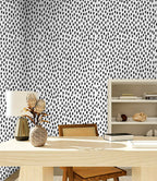 Floralplus Wallpaper Peel and Stick Minimalist Black White Dot Pattern Modern Wall Decor Bedroom Living Room Removable Mural