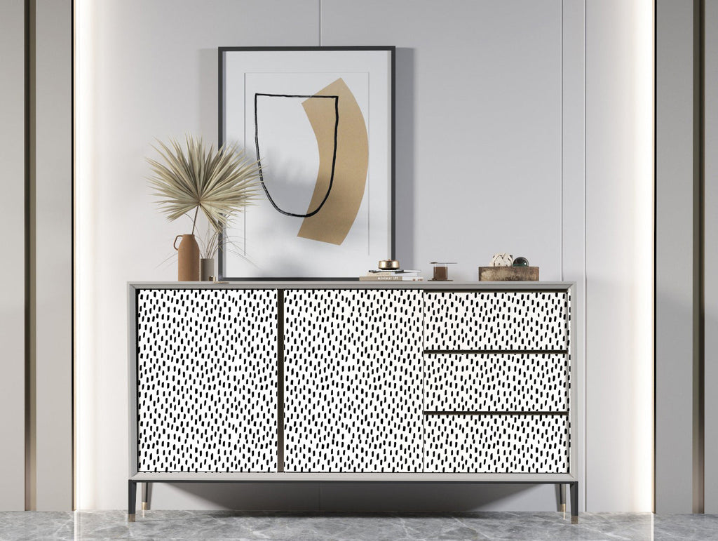 Floralplus Wallpaper Peel and Stick Minimalist Black White Dot Pattern Modern Wall Decor Bedroom Living Room Removable Mural