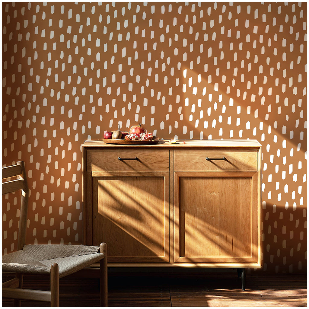 Floralplus Wallpaper Peel and Stick Minimalist Brown Dot Pattern Modern Wall Decor Bedroom Living Room Removable Mural