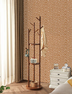 Floralplus Wallpaper Peel and Stick Minimalist Brown Dot Pattern Modern Wall Decor Bedroom Living Room Removable Mural