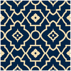 Floralplus Wallpaper Peel and Stick Navy Moroccan Trellis Tile Geometric Farmhouse Bathroom Kitchen Backsplash Laundry Room Removable Wall Decor