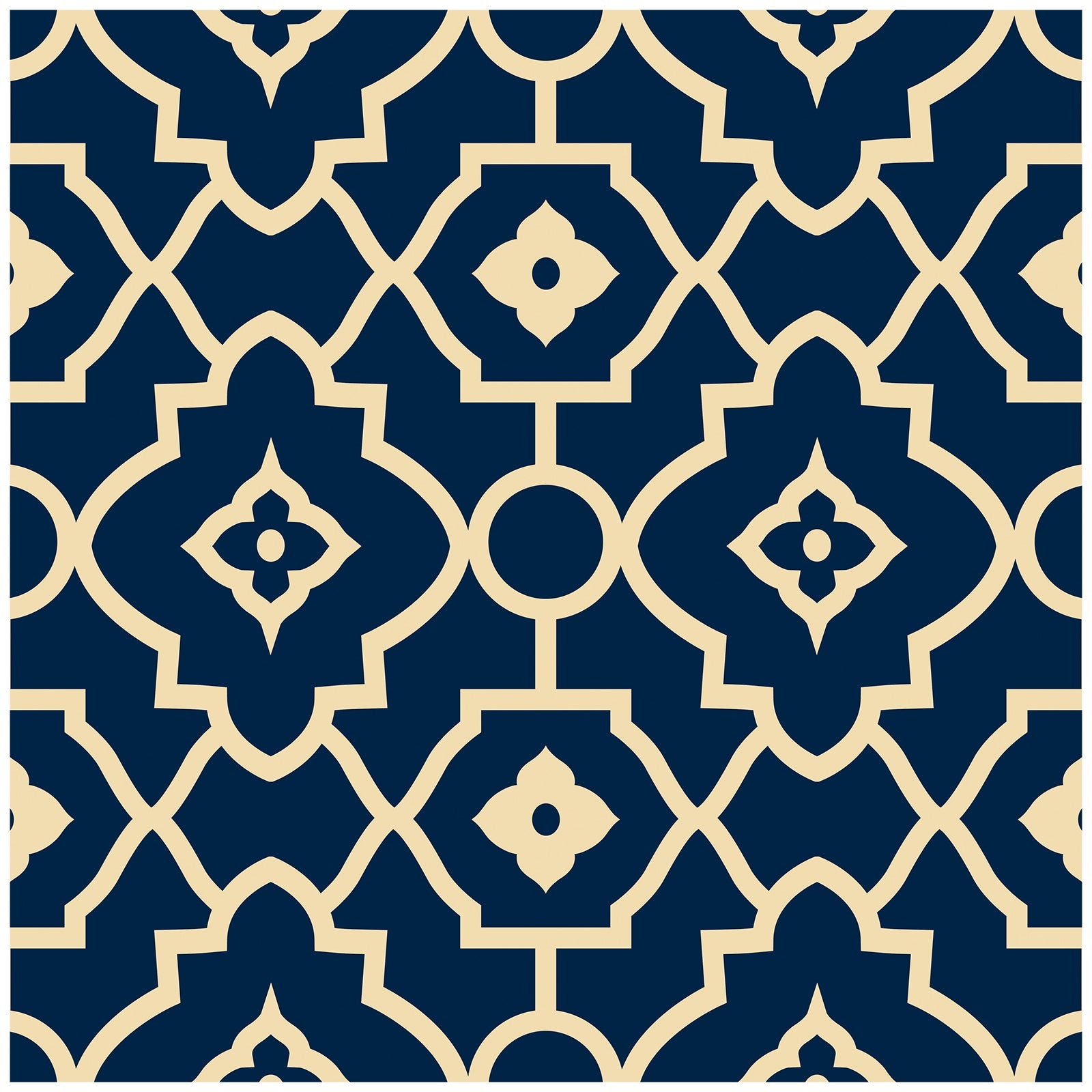 Floralplus Wallpaper Peel and Stick Navy Moroccan Trellis Tile Geometric Farmhouse Bathroom Kitchen Backsplash Laundry Room Removable Wall Decor