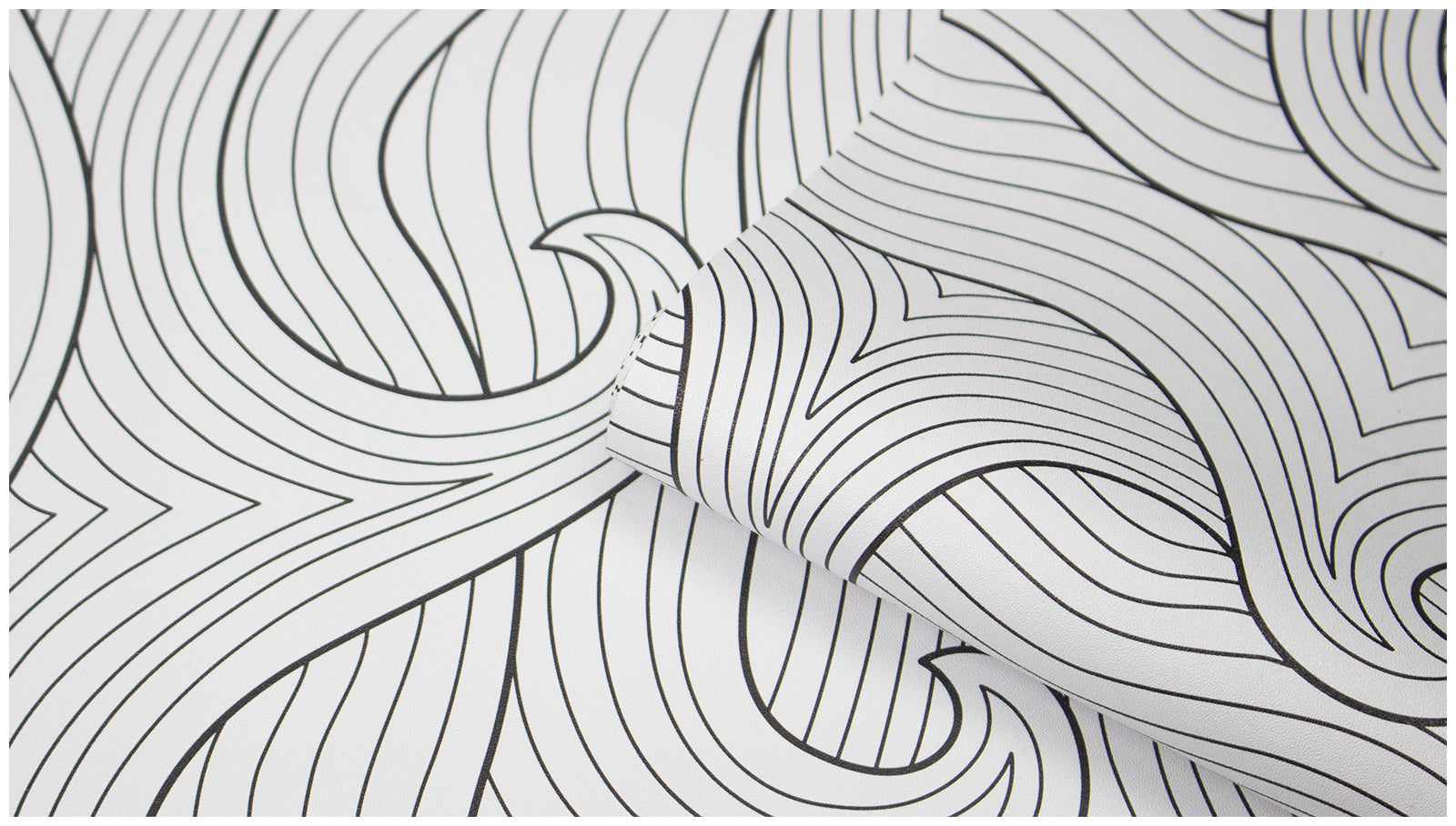 Floralplus Wallpaper Peel and Stick Ocean Wave Black White Coastal Bathroom Kids Room Removable Wall Decor Self Adhesive Modern Mural