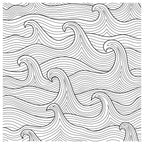 Floralplus Wallpaper Peel and Stick Ocean Wave Black White Coastal Bathroom Kids Room Removable Wall Decor Self Adhesive Modern Mural