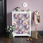 Floralplus Wallpaper Peel and Stick Purple Beige Peony Floral Vintage Oil Painting Wall Mural Removable Wall Decor for Bedroom Living Room Nursery