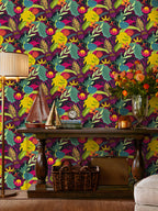 Floralplus Wallpaper Peel and Stick Tropical Floral Boho Colorful Botanical Jungle Wall Decor Bedroom Bathroom Nursery Removable Mural