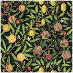 Floralplus Wallpaper Peel and Stick Vintage Fruit Botanical Black Wall Decor Retro Lemon Pomegranate Leaf Removable Self Adhesive Wall Mural for Bedroom Living Room