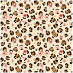 Floralplus Wallpaper Peel and Stick Watercolor Leopard Floral Beige Wall Decor Boho Blush Pink Flower Removable Self Adhesive Wall Mural for Nursery Bedroom