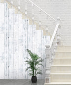 Floralplus Wallpaper Peel and Stick White Wood Plank Shiplap Rustic Farmhouse Faux Panel Bedroom Bathroom Kitchen Removable Wall Mural