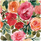 Floralplus Watercolor Rose Peel and Stick Wallpaper, Colorful Floral Removable Wall Mural for Bedroom Living Room Nursery